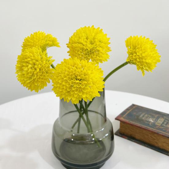 Artificial Dianthus Stem Realistic Fake Green/Orange/Yellow Tricks Plant for Vase Home Office Wedding Flower Arrangment