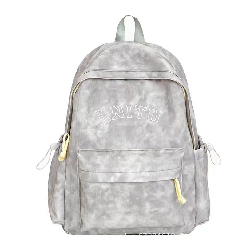 Schoolbag Fresh Embroidery Alphabet Backpack College Student Large Capacity Load Reduction Ridge Protection School Bag Middle School Mori Versatile