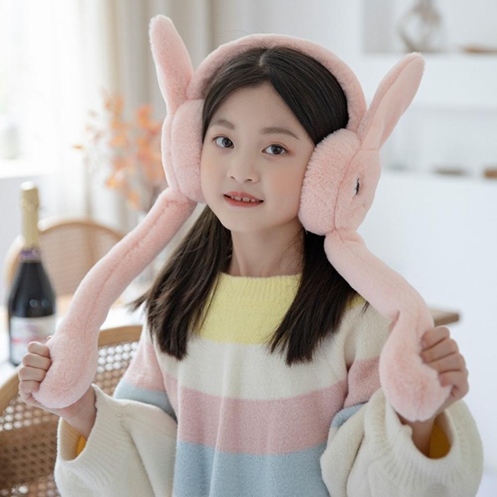 Heart Rabbit WinterWarm Plush Ear Muffs Airbag Plush Ear Muffs Rabbit Ear Covers  Children's Use