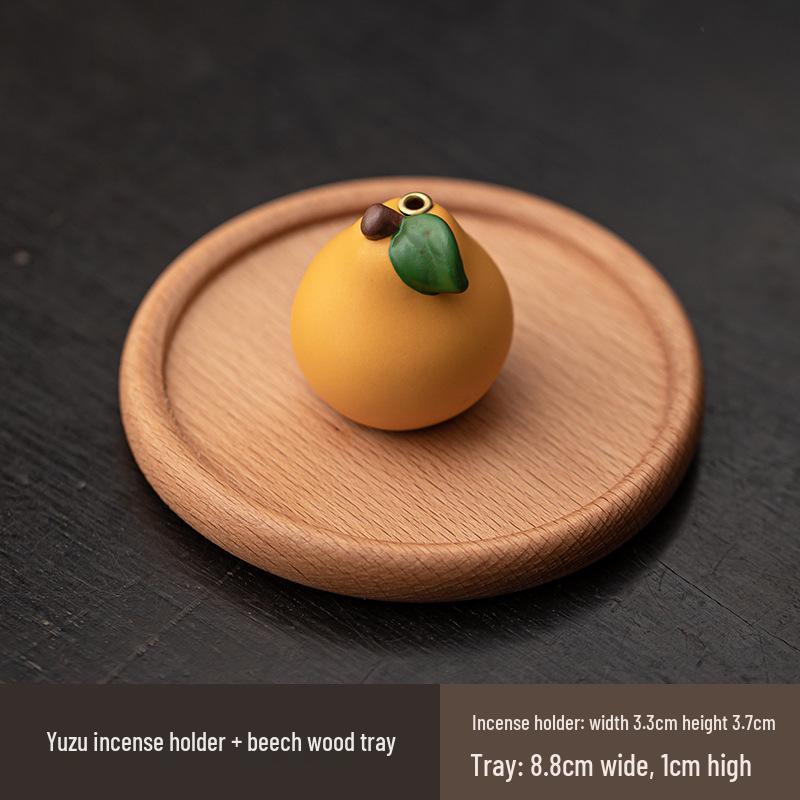Blessing for Peace: Yuzu Incense Holder & Tray for Zen Tea Rooms and Coffee Tables