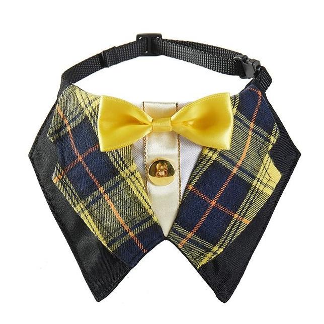 

Галстук-бабочка для собак, ошейник, украшение для питомца, аксессуары для ухода за питомцем, костюм для питомца, шарф джентльмена, регулируемое полотенце для слюны питомца, щенок L жёлтый