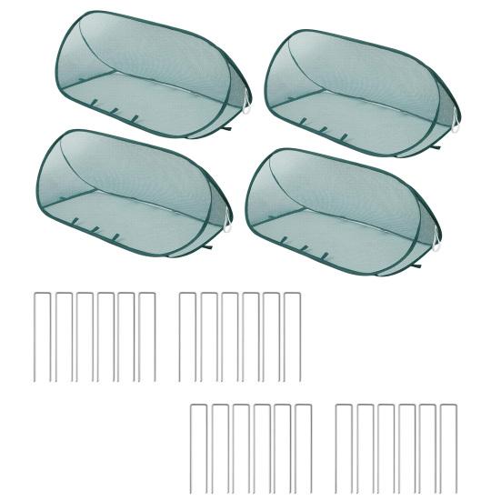 Pop Up Plant Cover Mesh Garden Protector Tent with Ground Stakes Foldable Plant Protection Netting for Vegetables Flowers Seedlings from Animals