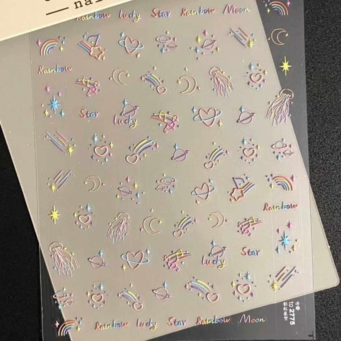 

Маникюрный стикер «Планета Аврора» Детский веселый Девочка Сердце Мечта Детский Ди Водный стакан Наклейка для камеры T194-Aurora Planet Sticker