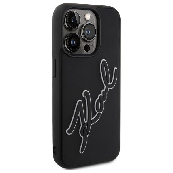 Karl Lagerfeld Klhcp15L3Drksdlk Iphone   15 Pro 6.1 Czarny/Black Hardcase 3D Rubber Signature