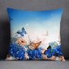 Vintage Butterfly Print Cushion Cover Peach Skin Throw Pillow Cover Pillowcase Sofa Living Room Spring Home Decor Pillow Case