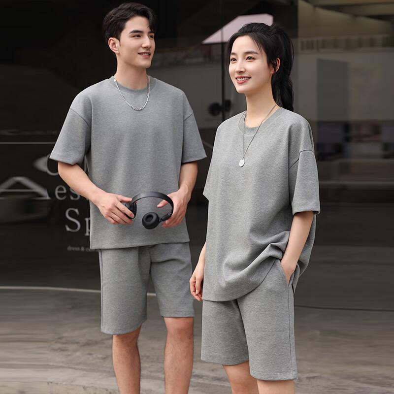 TLUOMAN Unisex Drop-Shoulder Loose Short-Sleeve T-Shirt