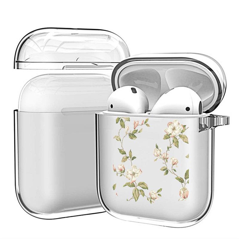 "Chrysanthemum Design Shockproof Transparent TPU Soft Case for Apple AirPods 4"
