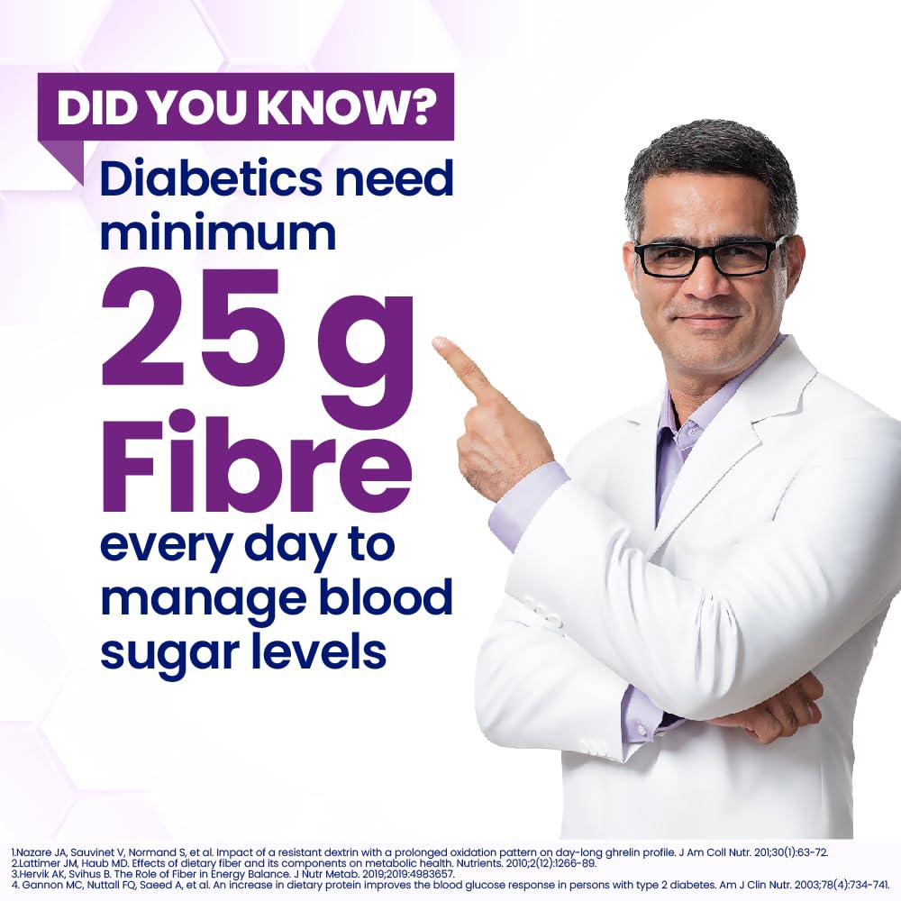 Horlicks Diabetes Plus High Fibre Vanilla Nutritional Powder 1000 G Container For Adults Managing Blood Sugar