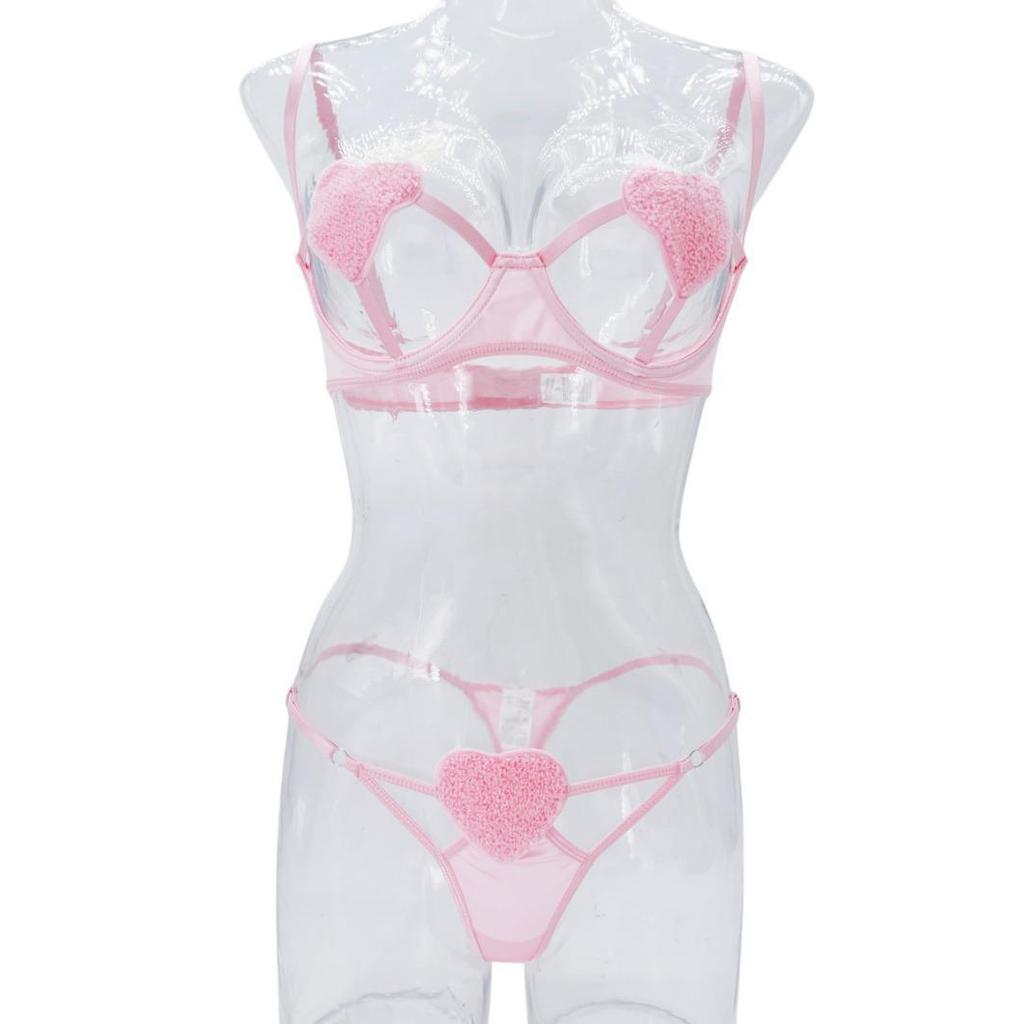 Sheer Desire Exposed Bust Lingerie Set – Alluring Hollow-Out Bra