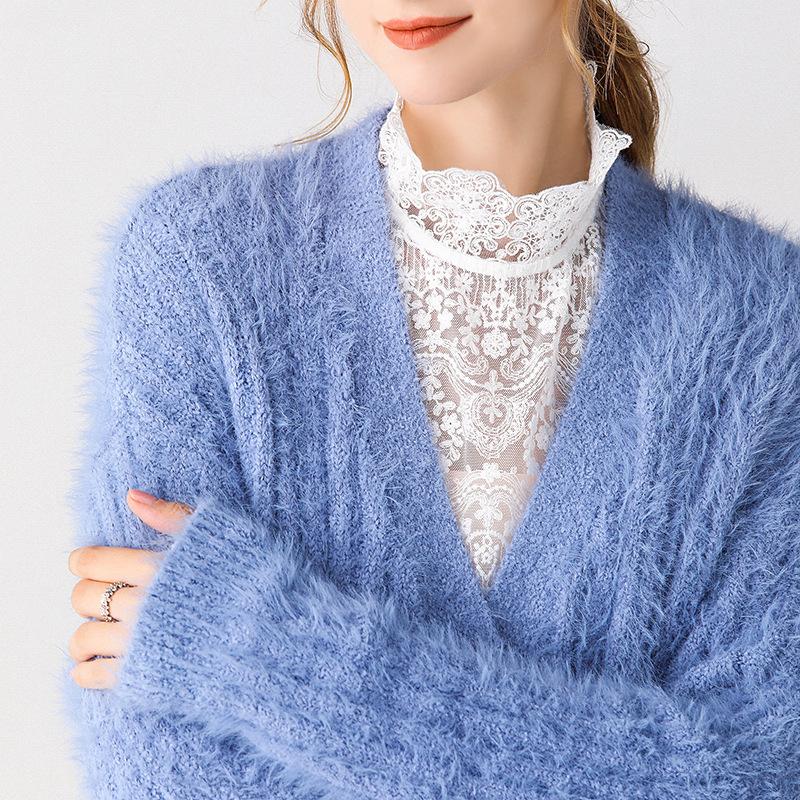 Sweater Decorative Lace Hollow Out Fake Collar Detachable Blouse Half Shirt For Women Girl Flower Ruffled Stand Collar Crop Tops