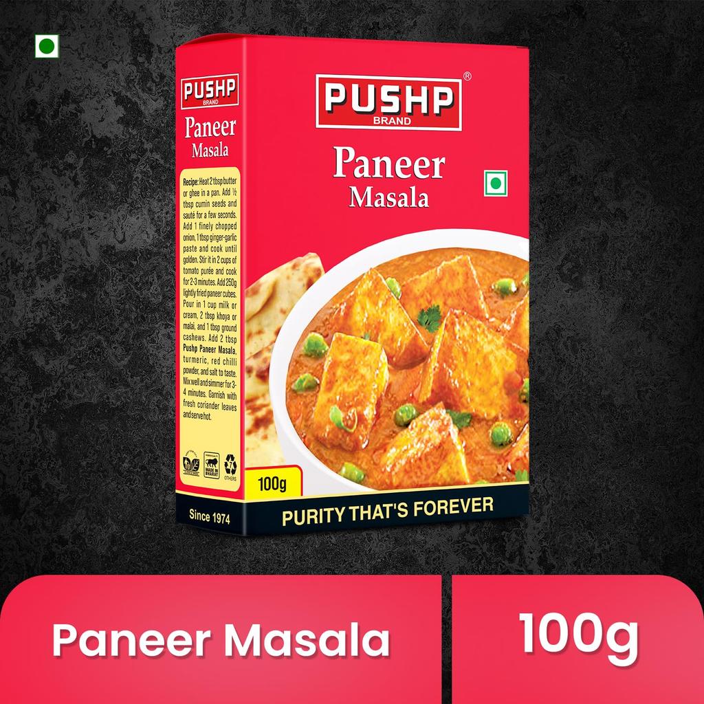 Pushp Paneer Masala Premium Indian Spice Blend For Authentic Vegetable Dishes Pack Of 1 100g Flavorful Cooking Seasoning