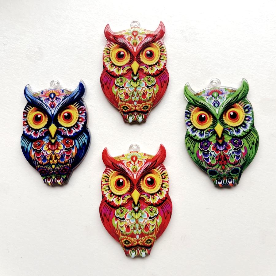 6 super bright owl pendant for jewelry earrings