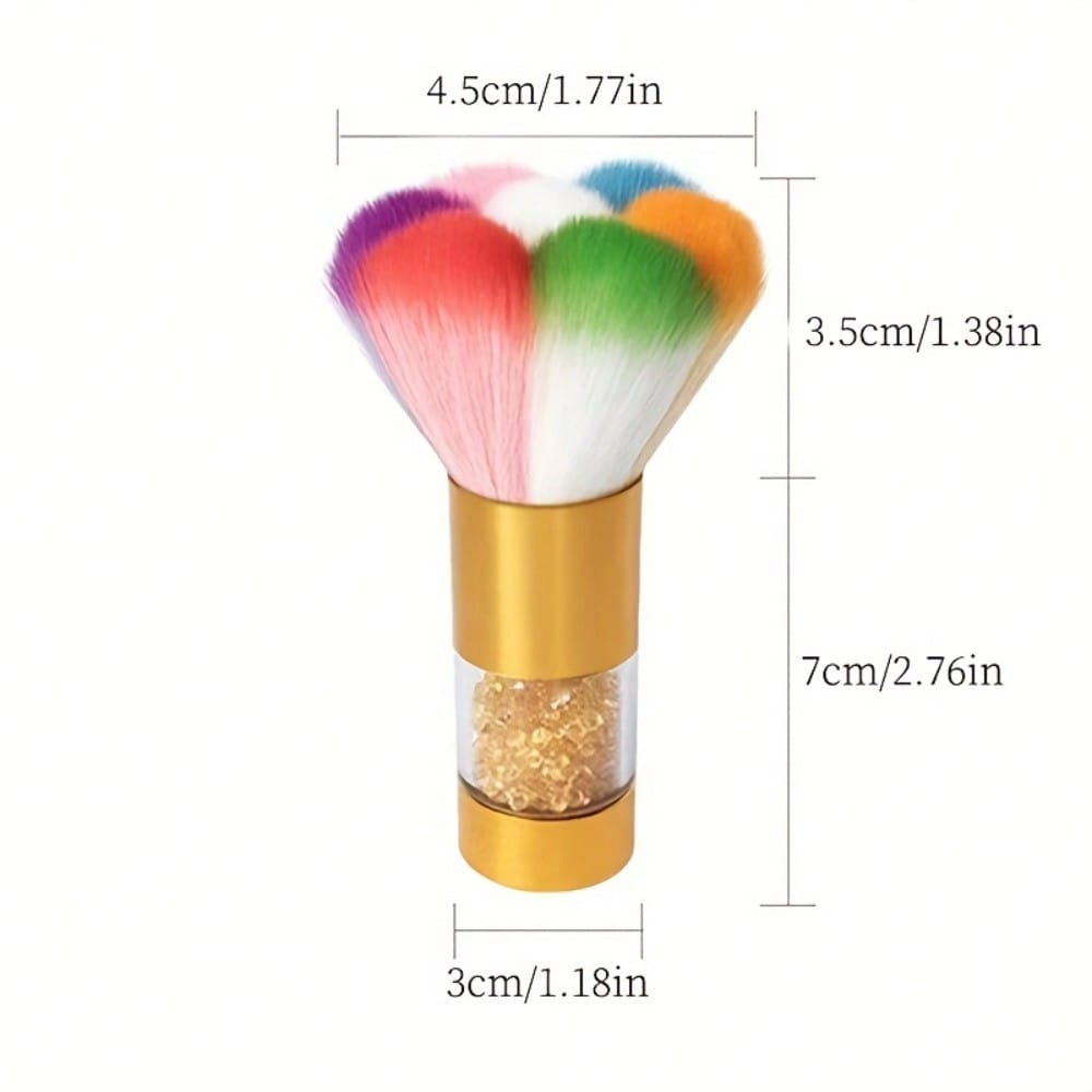 Nail Art Tools, Nail Cleaning Brush, Dust Removal Brush, Rhinestone Glitter Brush, Petal-Shaped Brush, Makeup Brush, Rainbow Multicolor Brush