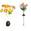 Solar Powered Lotus Flower Outdoor Stake Light Artificial Flower Garden Decoration Waterproof LED Pathway Lighting for Yard Lawn Patio Landscape