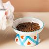 Flat/Slanted Mouth Cat Elevated Bowl Handmade Pet Food Bowl Cute Cat Bowl  for Feeding