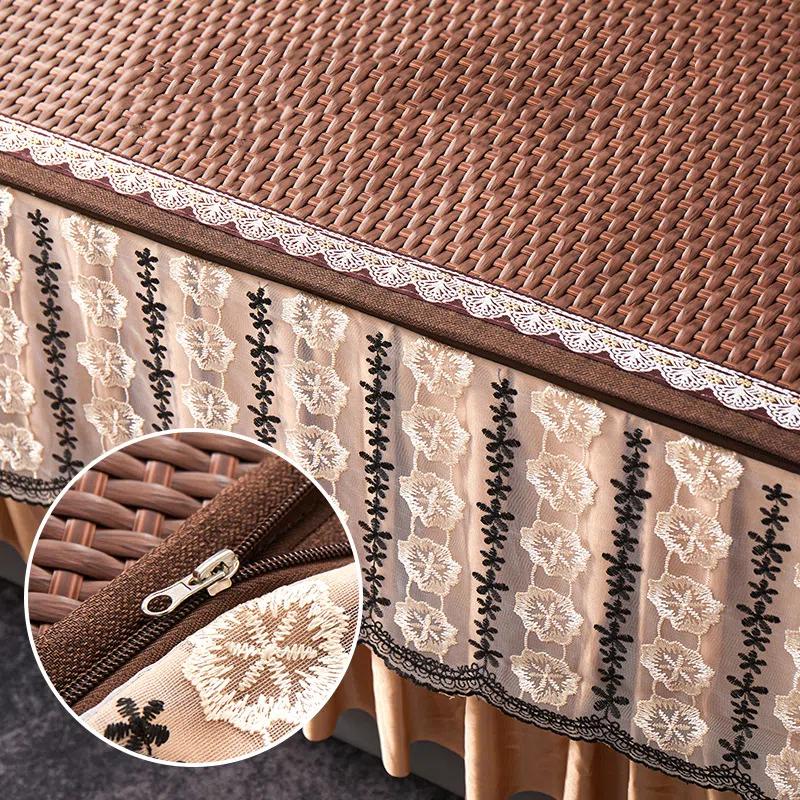 Detachable Bed Skirt Summer Bed Mat For Home Baby Safe Ice Rattan Mat Cool Summer Bedding Grass Mat Mother And Baby Level Ideal For Hot Weather