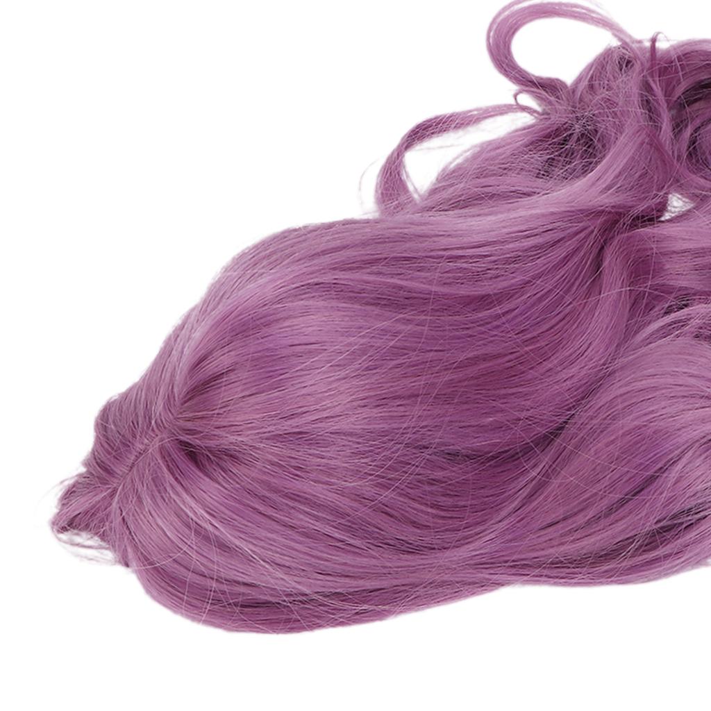 Long Wavy Wig High Temperature Fiber Purple Curly Fluffy Hair Wigs Cosplay Party Wigs for Women