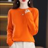 GMXIA Autumn Winter Loose Foreign Air Soft Waxy Chunky Crew Neck Pullover with A Sweater On The Outside