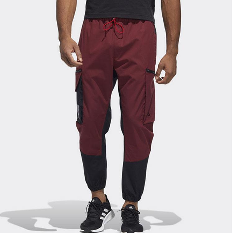 Adidas CNY Wvpnt Contrast Color Stitching Regular Fit Tapered Jogger Pants Men Red HC0263