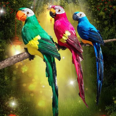 Multicolor Simulation Parrot Foam Garden Decorative Bird Artificial Bird Model  Home Decoration