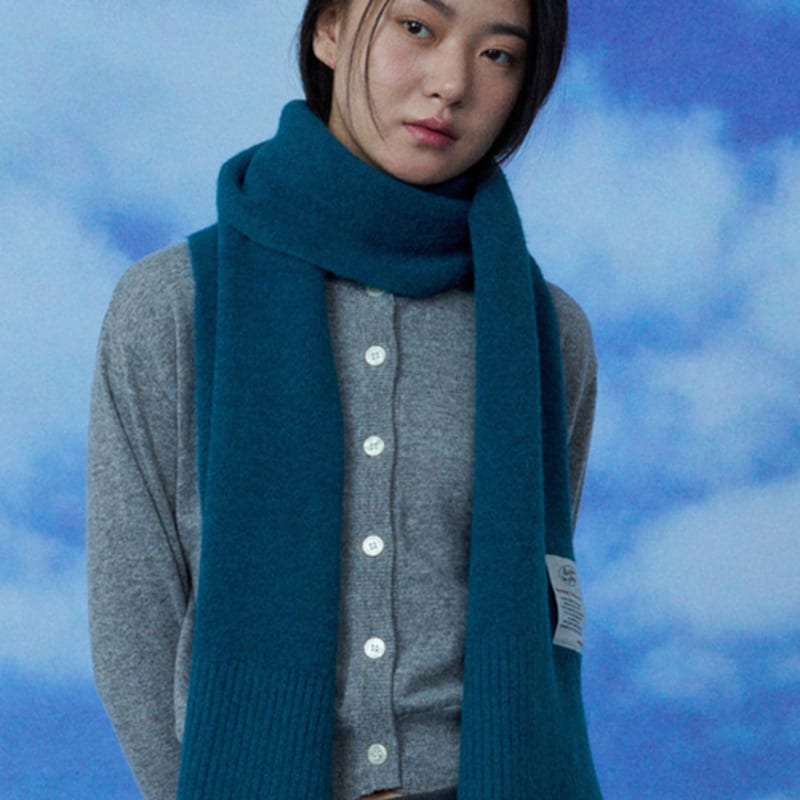 RECLOW Wool Touch Knit Muffler Turquoise