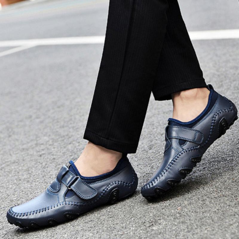 Moda makosen ayakkabı erkekler hakiki yumuşak rahat Slip-on mokasen el yapımı adam rahat ayakkabılar sürücü yürüyüş lüks eğlence