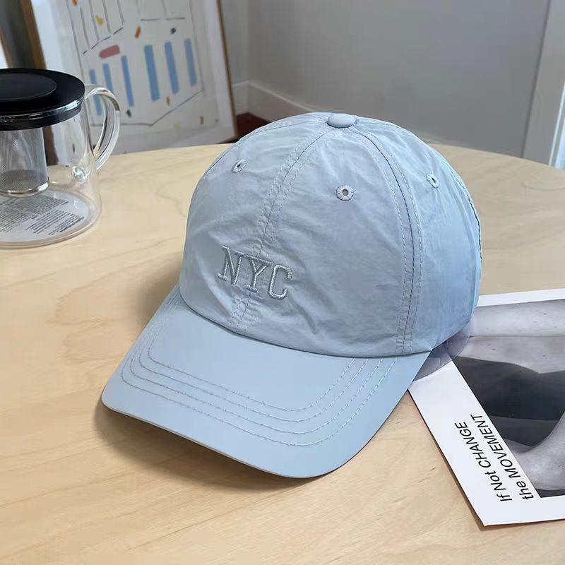 Korean-style spring/summer lightweight baseball cap with letter embroidery, quick-drying fabric, and bright colors, suitable for women and students
