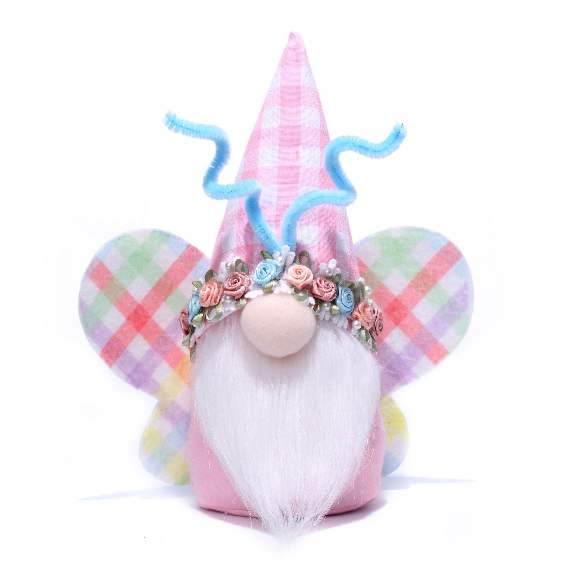 

Easter Butterfly Dwarf Doll Ground Pink Blue Faceless Doll Rudolf Doll Decoration Festival Atmosphere Decoration Supplies New