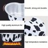 10PCS Aluminum Foil Cake Cup Pan Heart Shaped Cupcake Mold with Lids Disposable Mini Pudding Baking Cups Baking Accessories