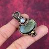 Labradorite Gemstone Pendant Rainbow Moonstone Copper Wire Wrapped Pendant