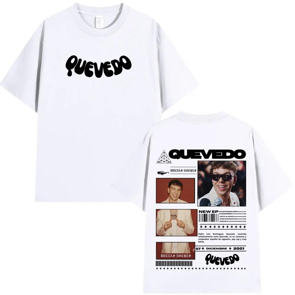 Quevedo Buenas Noches Tour Graphic Tshirt Vintage Latin Trap Concert Merch Unisex Oversized Crew Neck Cotton Short Sleeve Tee
