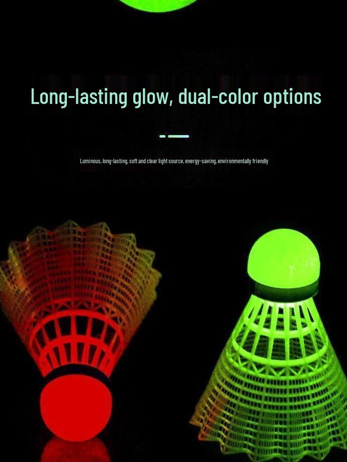 Pallina da Badminton Luminosa Antivento di 3ª Generazione - Resistente, Indistruttibile, Fluorescente da Esterno con Nylon Leggero