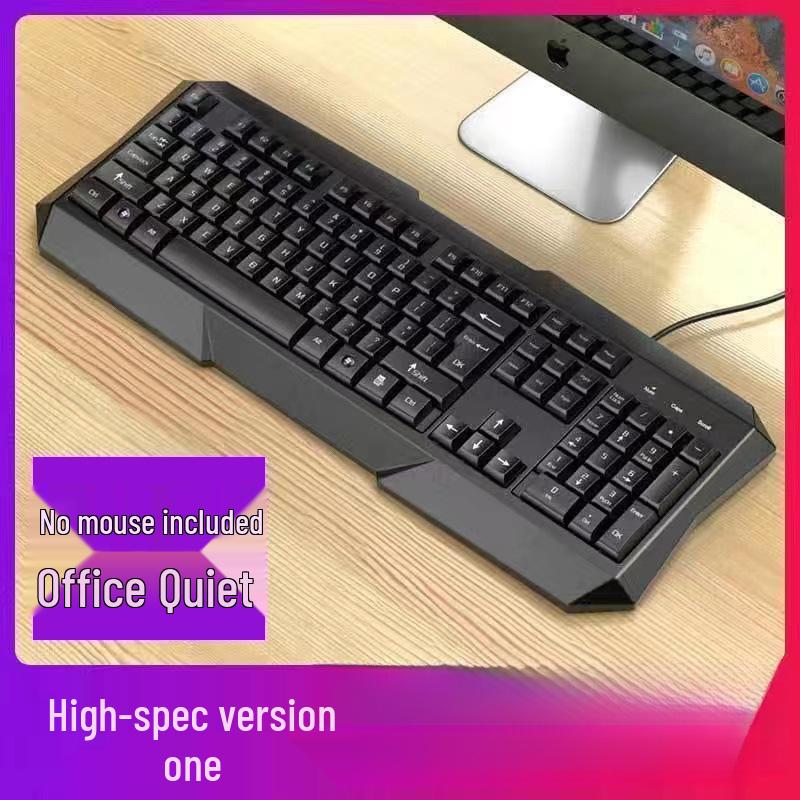 Wired Silent Mechanical-Feel Keyboard and Mouse Set for Desktop and Laptop