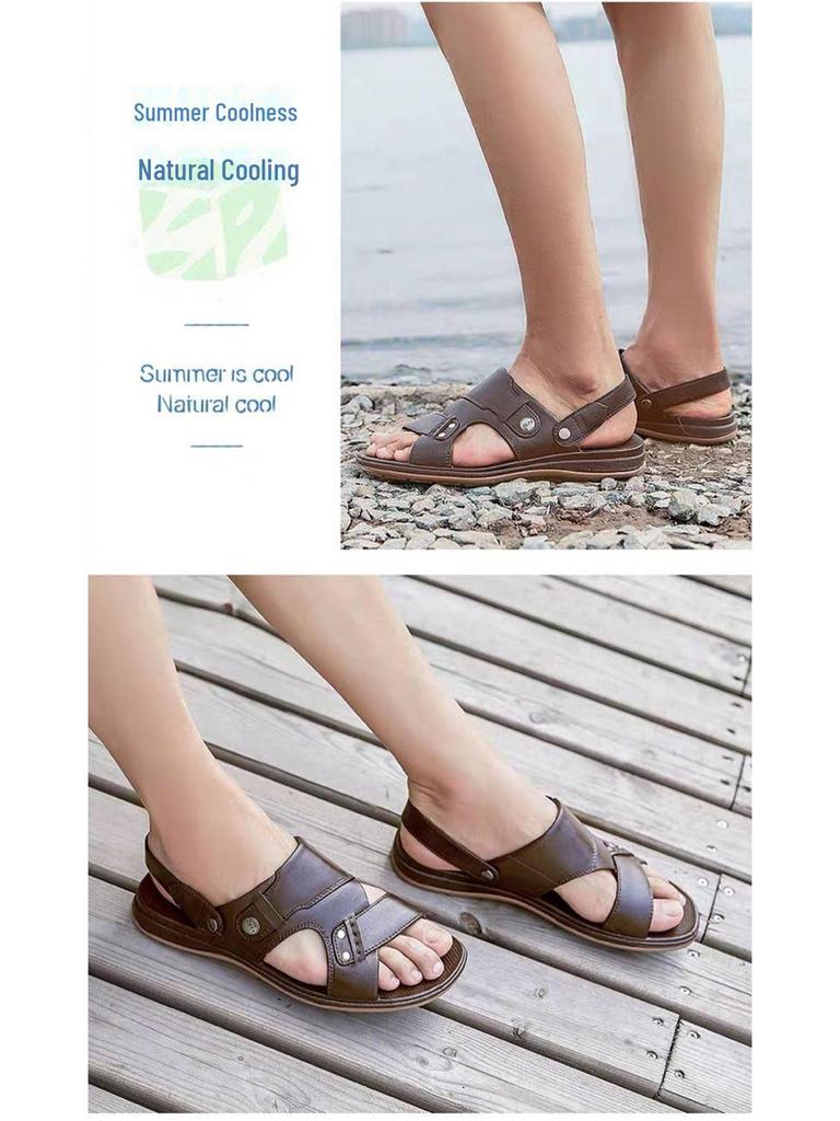 Shanghai Warrior Men's Thick-Soled Non-Slip Outdoor Sandals - Summer-Ready, Wear-Resistant, and Soft-Soled for Middle-Aged Dads.