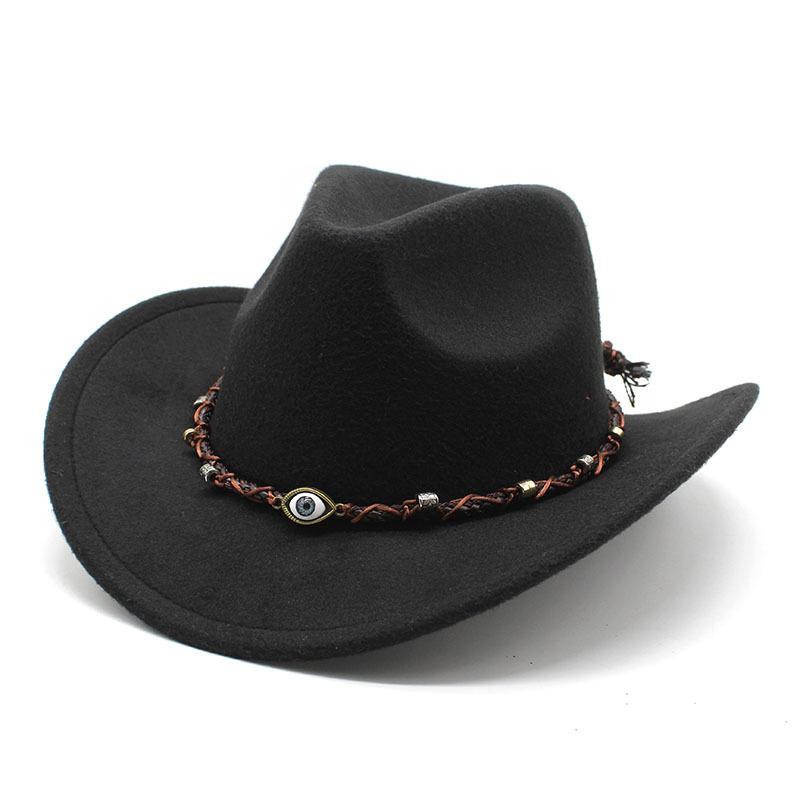 Versatile Western Cowboy Hat Rolled Brim Hat Men'S And Women'S Tibetan Top Hat