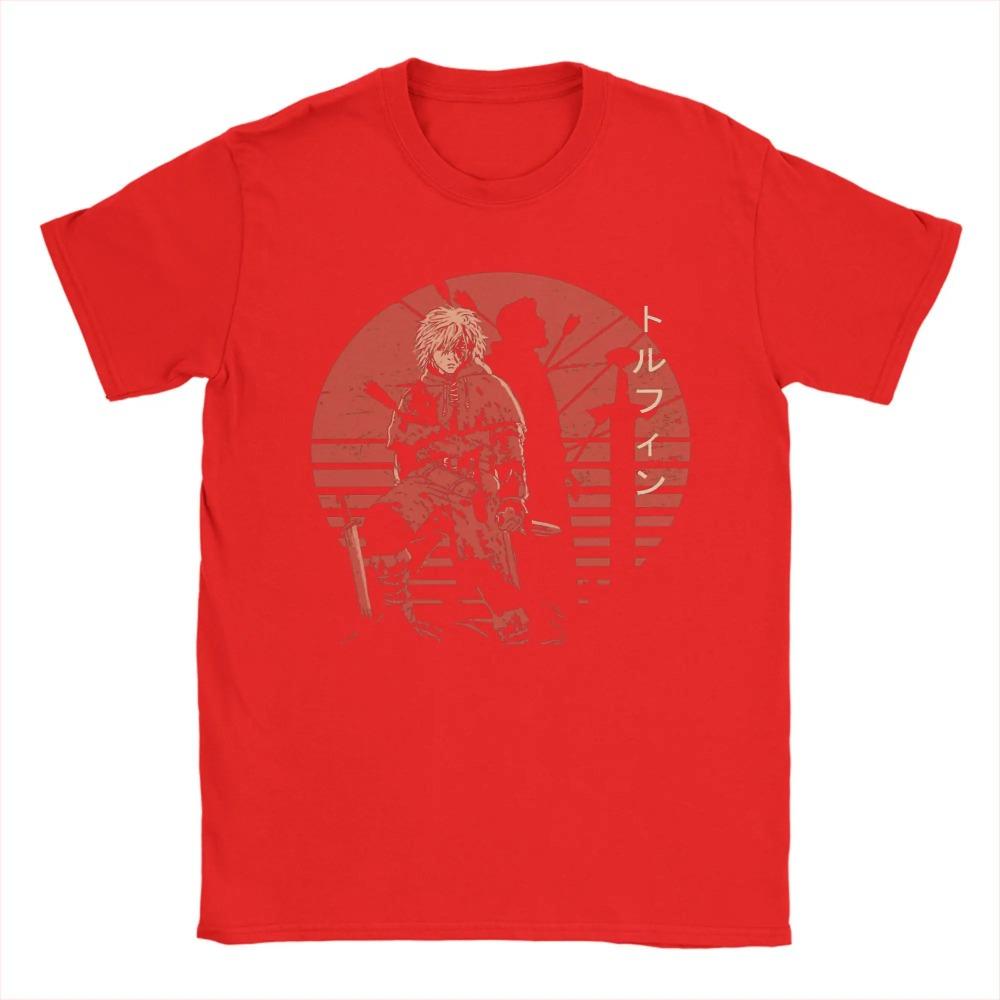 Lustiges Thorfinn Vinland Saga T-Shirt Herren Rundhals 100% Baumwolle T-Shirts Kurzarm T-Shirt Bedruckte Kleidung
