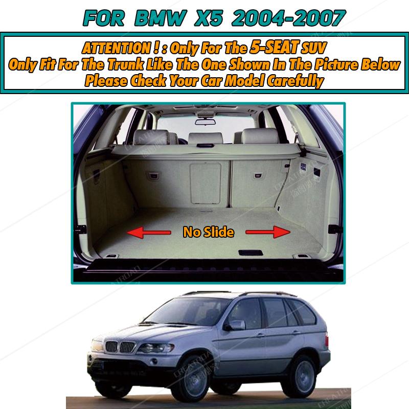 Car Trunk Mat For BMW X5 E53 Five Seats 2004 2005 2006 2007 Cargo Liner Carpet Interior Accessories Cover