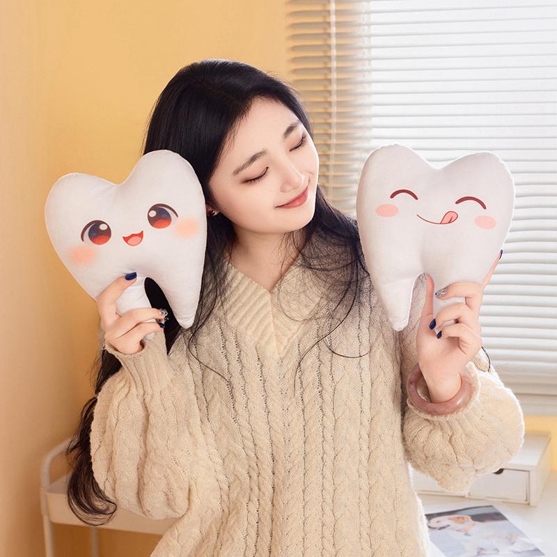 1Pc 20/30/40CM Kawaii Teeth Plush Pillow Toy Lovely Simulated Teeth Plushie Doll Stuffed Soft Sofa Cushion Birthday Gift