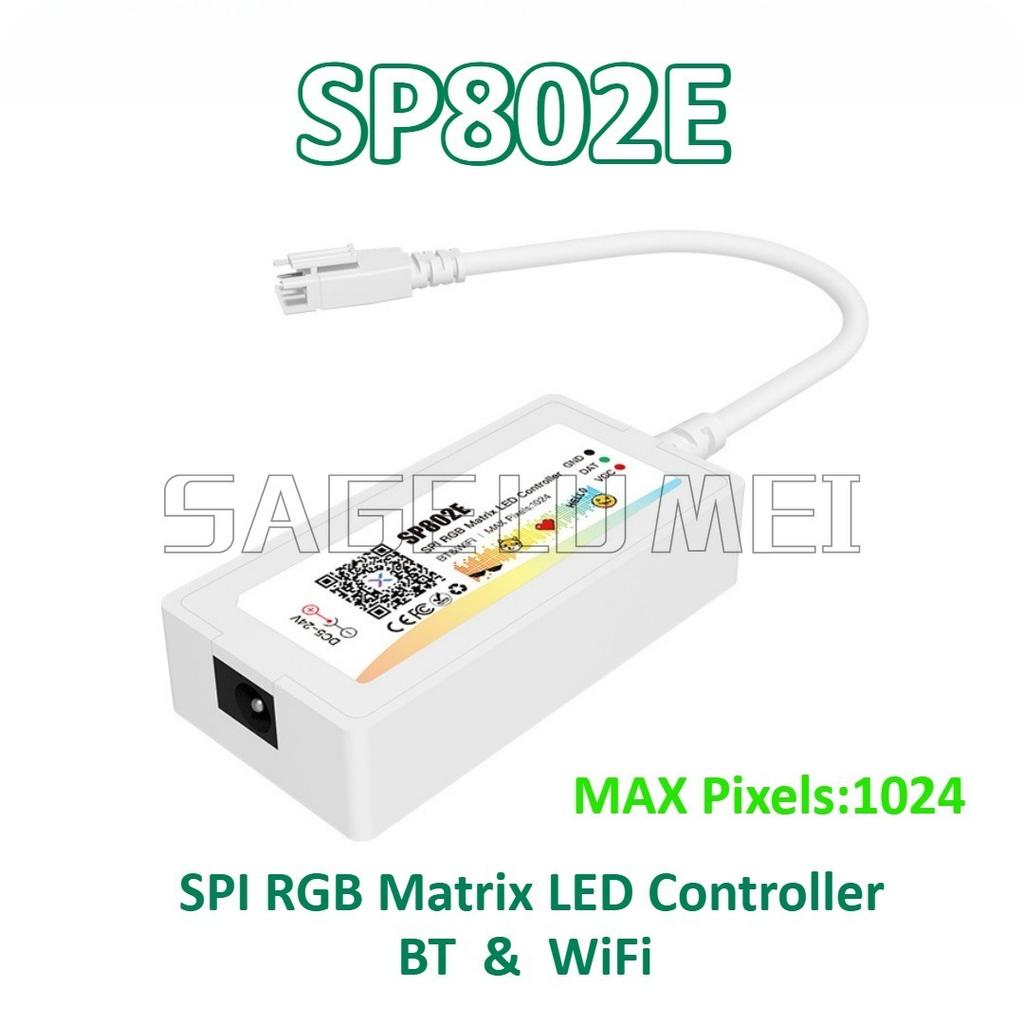 SP318E SP328E SP668E SP802E Sync Signal Booster Control for RGBIC LED Strips SPI RGB Matrix LED Controller Bluetooth Mesh App 4A