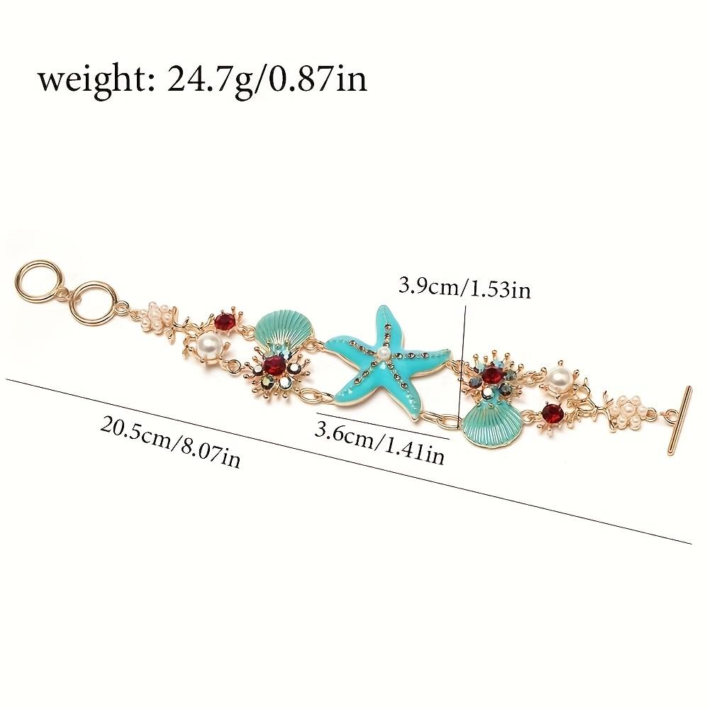 Exquisites Design mit Seesternen und Muscheln, verziert mit schimmernden Edelsteinen. Traumhaftes Meer - Stilvoller Schmuck, Vielseitig für den täglichen Gebrauch