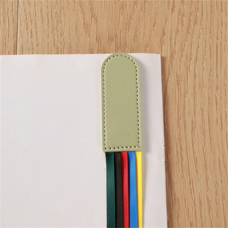 Bokmärken i läder Bokmärken med band med 5 färger Bibliska bokmärken Sidmarkörer med band för Bibeln Dikter Roman