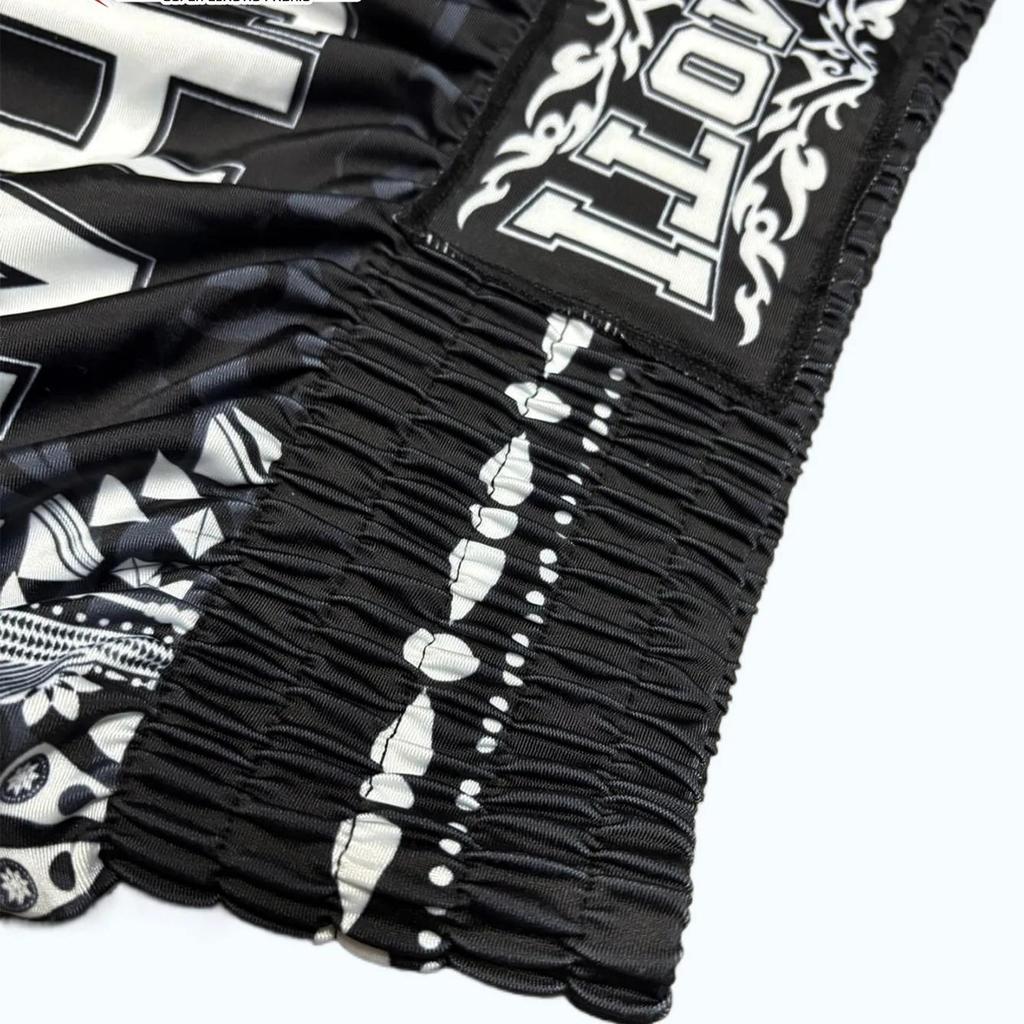 Black Flower Muay Thai Kickboxing Boxing MMA UFC Casual Shorts Gym Sport Unisex Men Women Workout Quick Dry Print Elastic High Waist Training