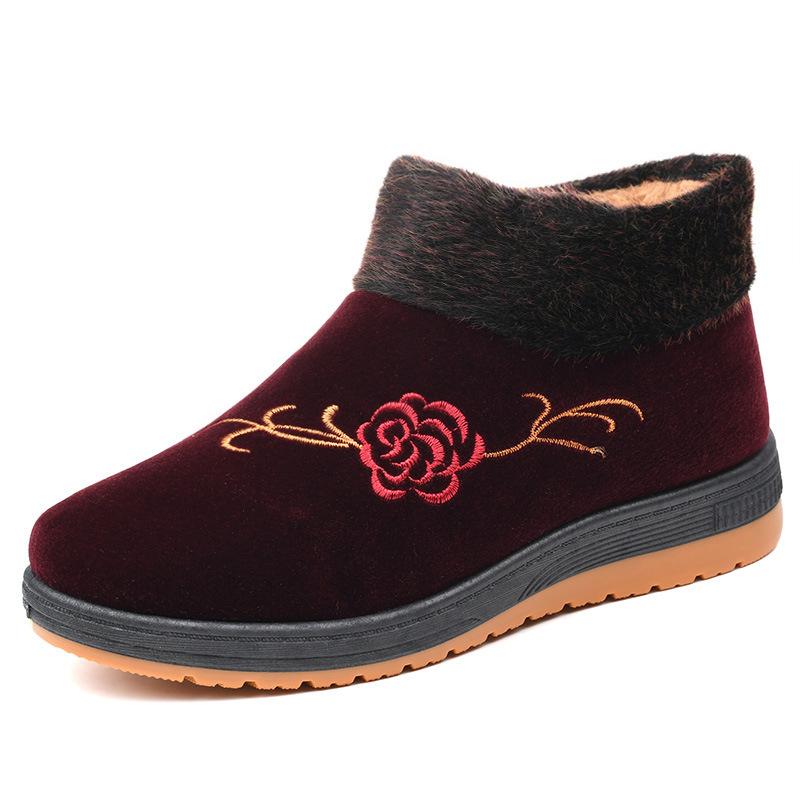 Cloth shoes women's winter cotton shoes women's velvet thickened warm people soft-soled grandma cotton boots