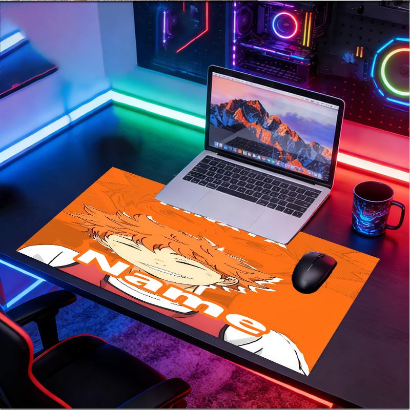 Custom Name Personalized Haikyu Pattern Mousepad, Laptop PC Desk Mat, Decorative Desk Mat for Home Keyboard Pad Gift