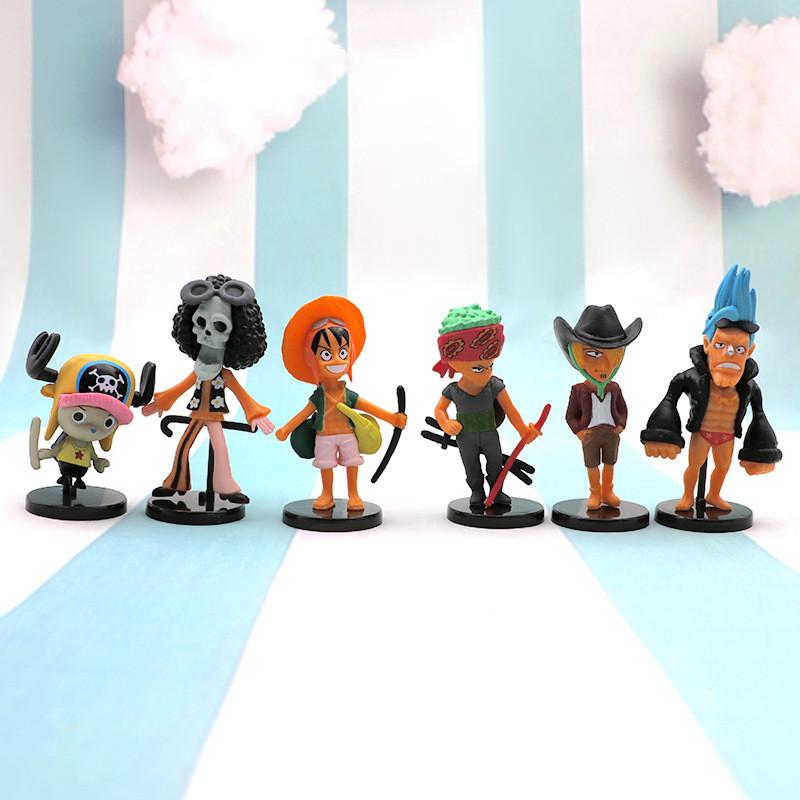 One Piece Pirate Figure Set Pvc Collectible Models With Base For Anime Fans