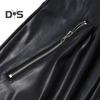 Punk Stil Frauen Winter Mini Rock Hohe Taille Taschen Zipper Verschluss Kurzen Rock Slim Fit Hüfte Gewickelt Sexy Faux leder Rock
