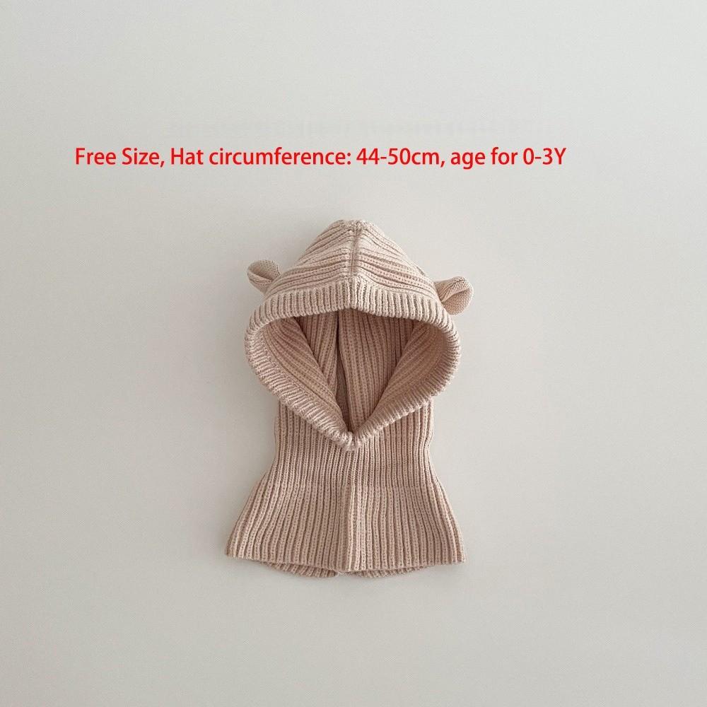 Windproof Ear Protection Hat Cute Big Eyes Plush Infant Knitted Cap Beanie Hat  Autumn and Winter