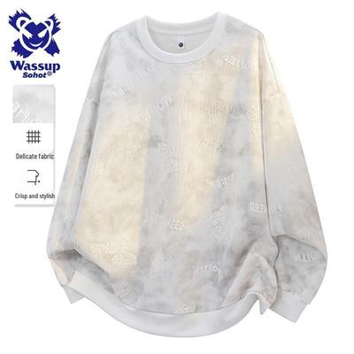 Wassup Sohot Men's Heavyweight Round Neck Loose-Fit Sweatshirt
