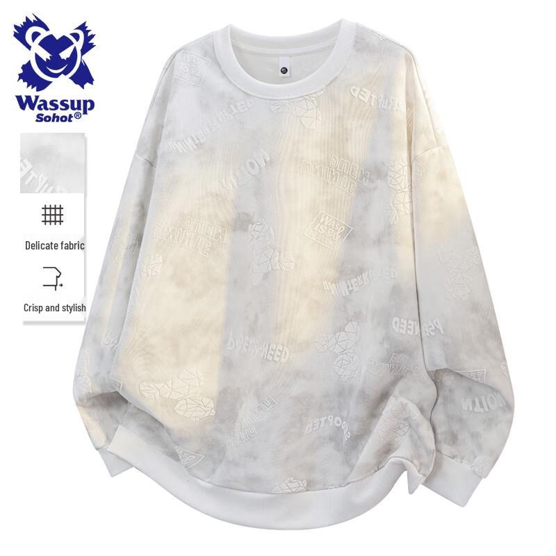 

Wassup Sohot Men s Heavyweight Round Neck Loose-Fit Sweatshirt M