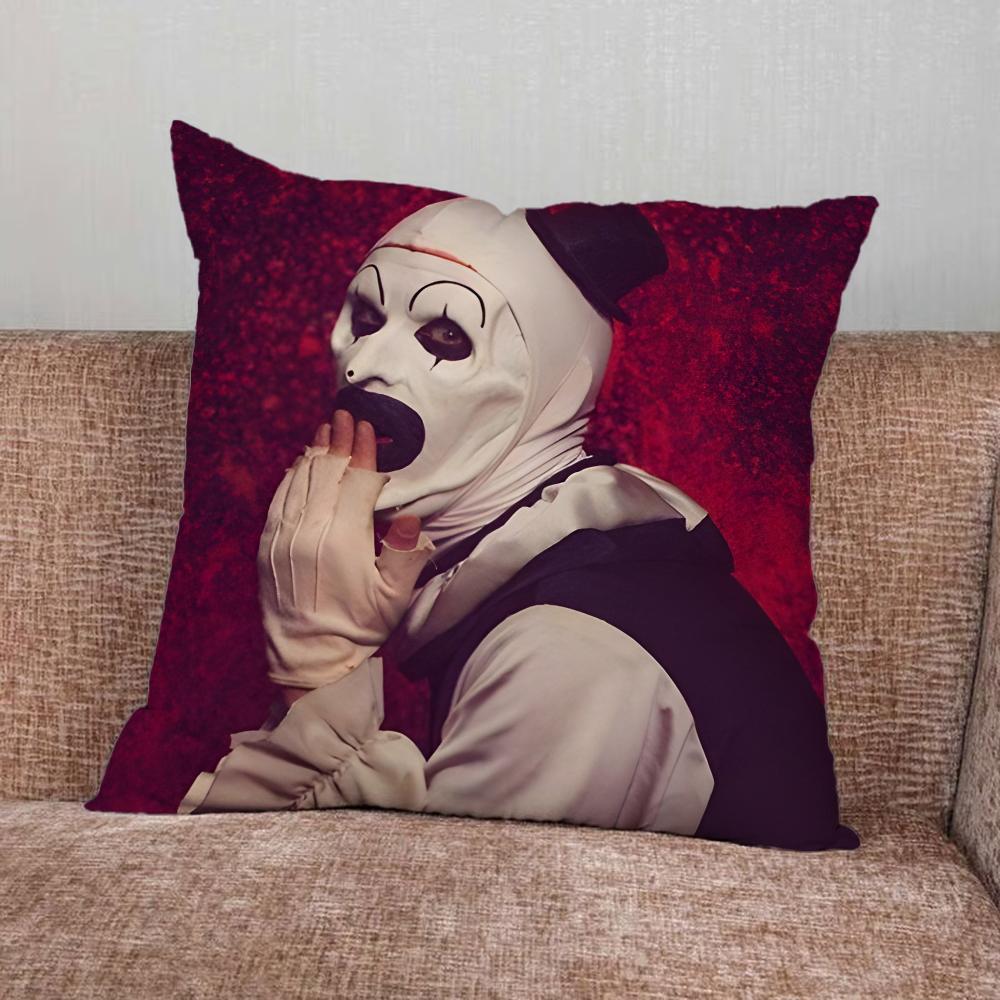 Art the Clown T-Terrifiers Pillow Case For Home Bedroom Car Office Decoration Living Room Sofa Cushion Cover Suitable